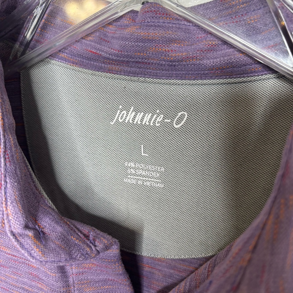 johnnie-O Hale Polo Shirt Purple Space Dye Performance L - Picture 4 of 8